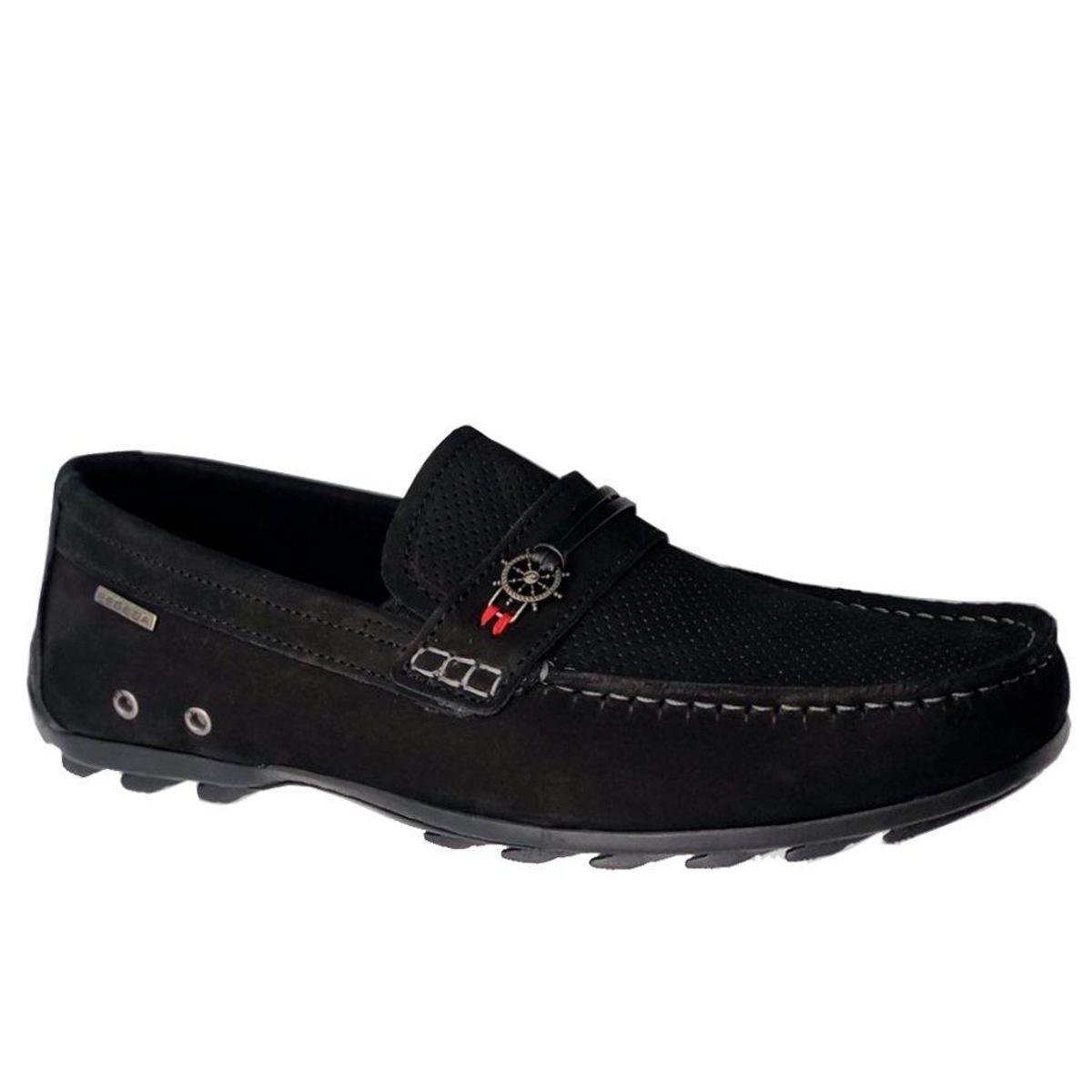 Sapato Mocassim Pegada Nobuck Couro 140911 37/45 - Preto | Netshoes