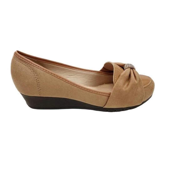 Sapato Moleca Adulto Feminino Anabela Camurça / 5156.779 - Nude Menor preço em Sapato Moleca Adulto Feminino Anabela Camurça / 5156.779 - Nude