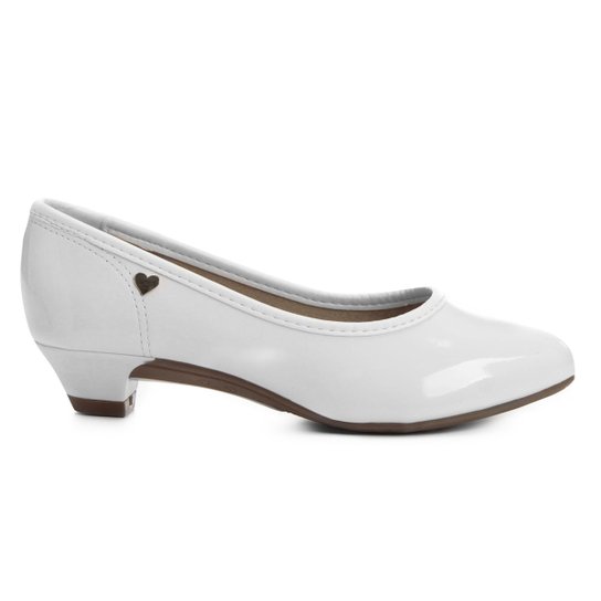 Sapato Molekinha Boneca Verniz Infantil - Branco