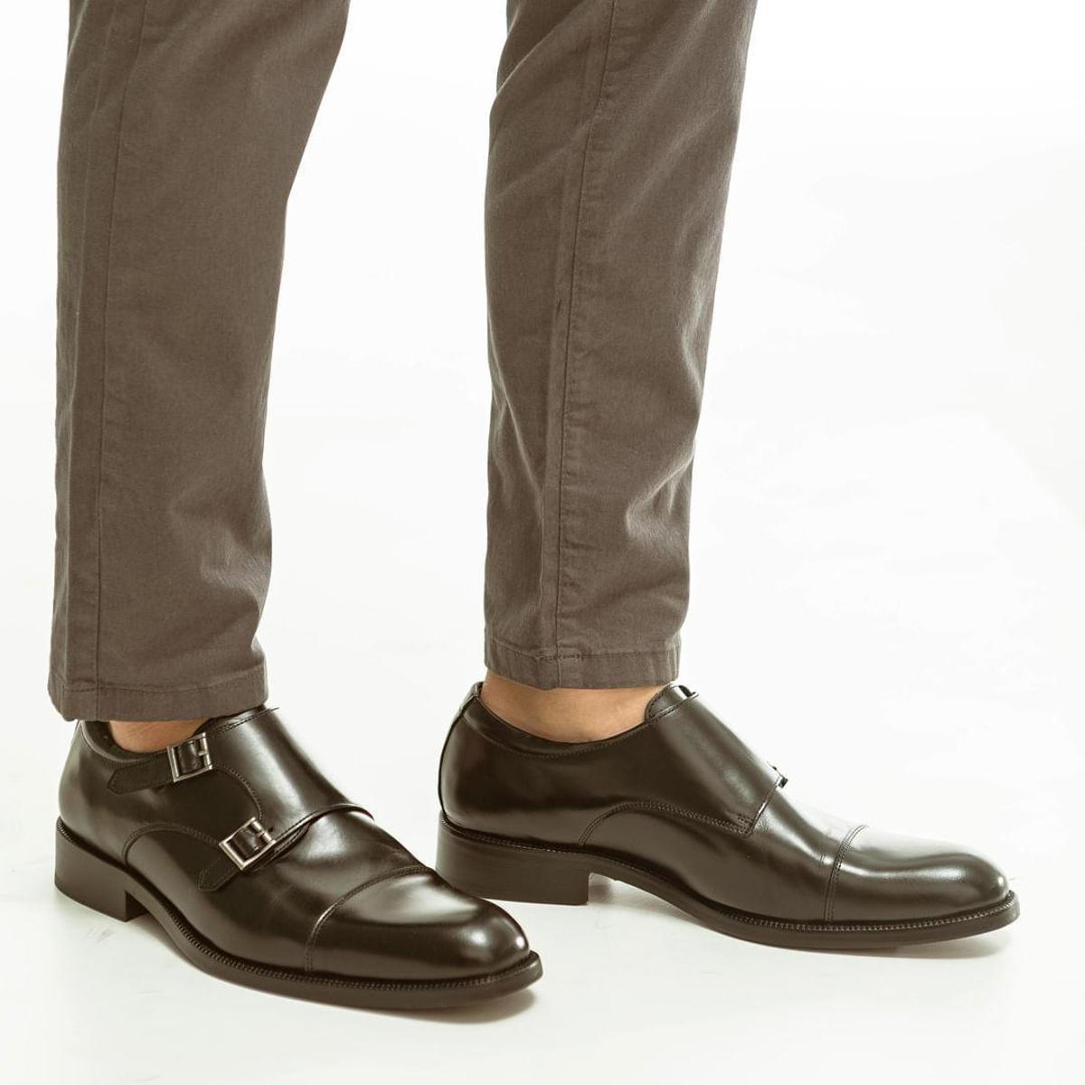 Sapato Monk Strap Masculino Élie Madaya Cobre - Preto | Netshoes
