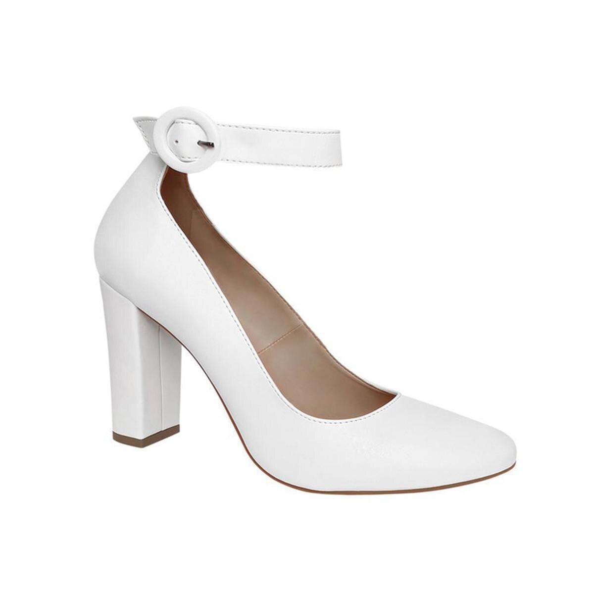Sapato Noiva Boneca Branco Salto Alto Grosso - Branco | Netshoes