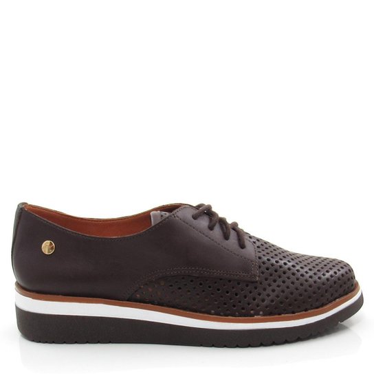 Sapato Oxford Casual Giulia Domna 205.48 Couro Feminino - Marrom Menor preço em Sapato Oxford Casual Giulia Domna 205.48 Couro Feminino - Marrom