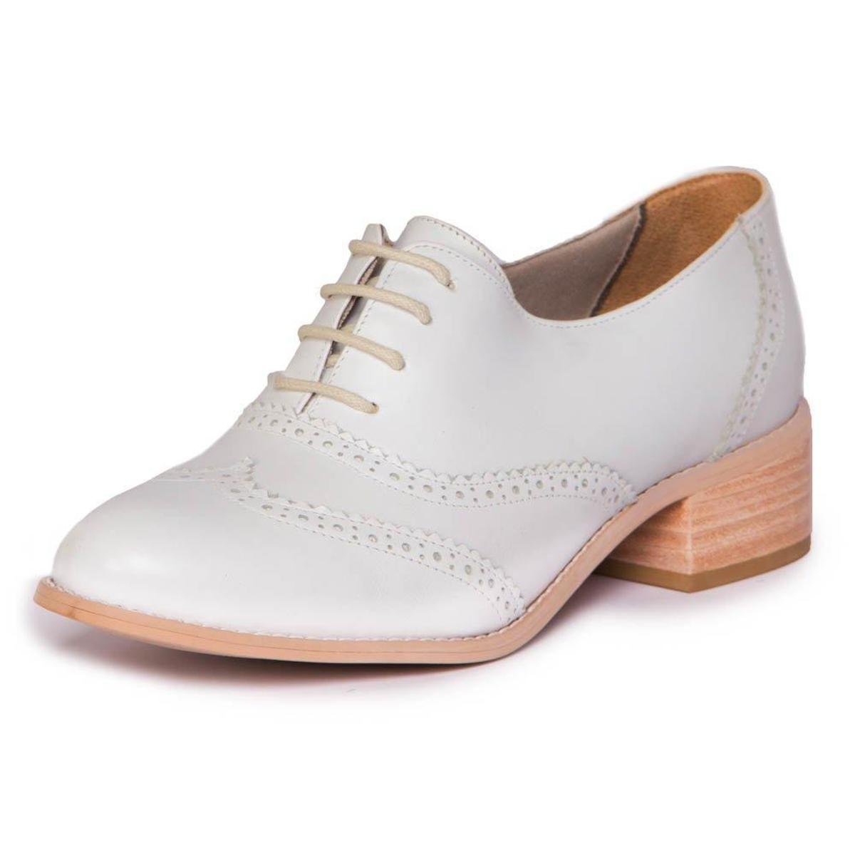 Sapato Oxford Feminino Em Couro Branco 3015 Netshoes Sapato Oxford Feminino Em Couro Branco 3015 Netshoes