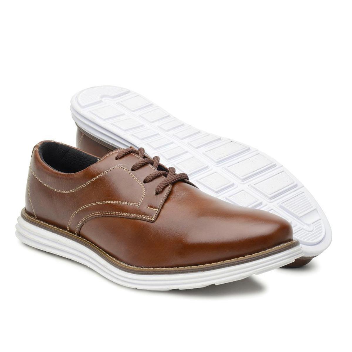 Sapato Oxford Masculino Couro Confortável Macio Casual - Caramelo | Netshoes