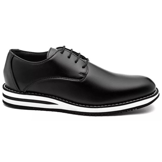 Sapato Oxford Social Casual Esporte Fino Confortável Macio Masculino Amarrar Cadarço - Preto Menor preço em Sapato Oxford Social Casual Esporte Fino Confortável Macio Masculino Amarrar Cadarço - Preto
