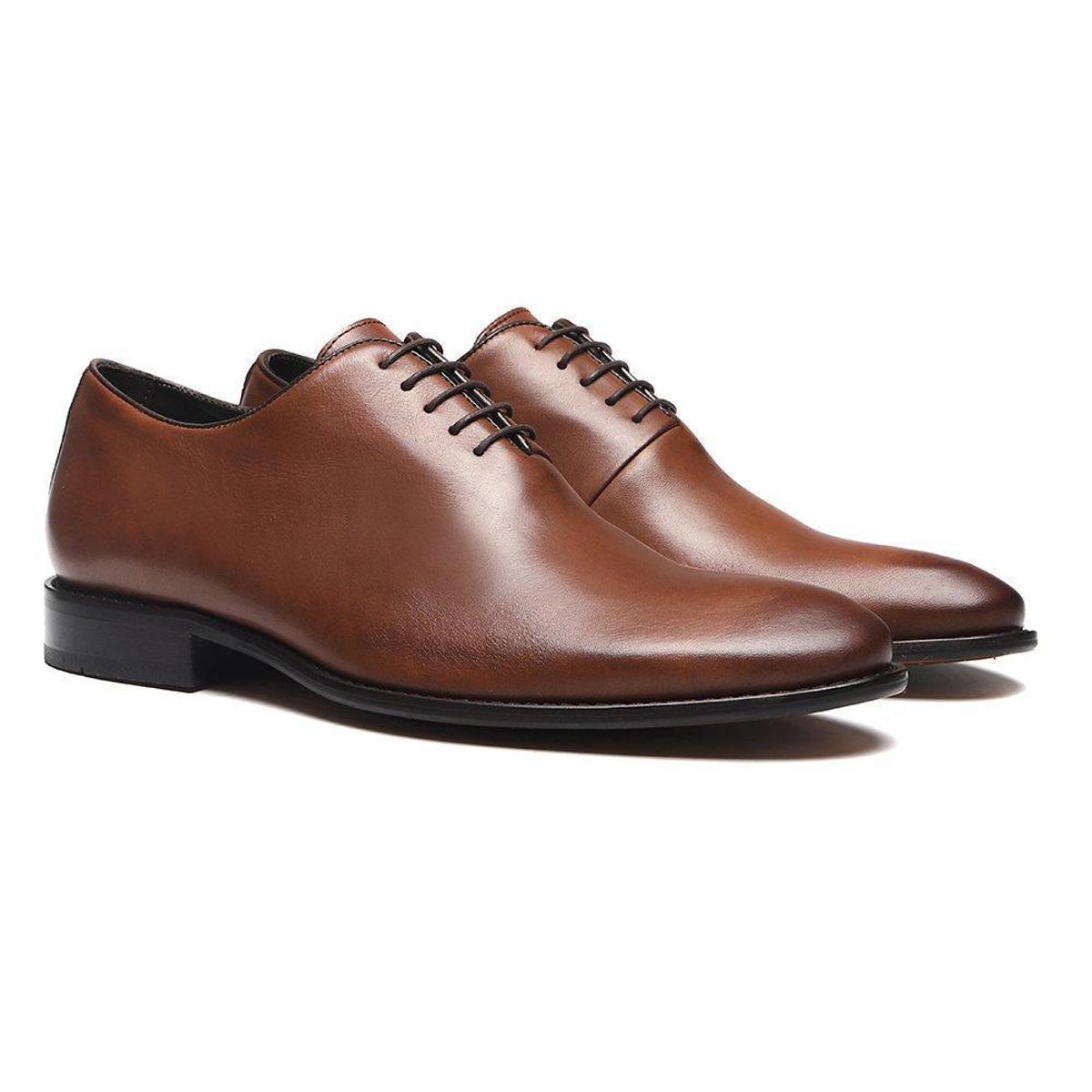 Sapato Oxford Social Sergio's Couro Masculino - Marrom | Netshoes