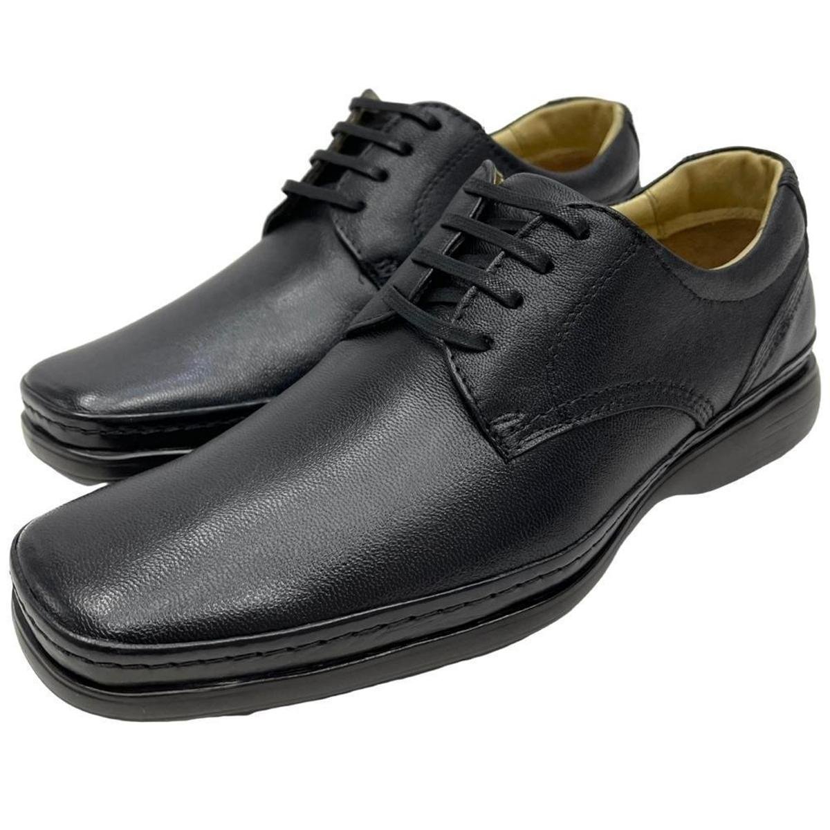Sapato Pipper Cadarço Couro Sapato Pipper Com Cadarço Em Couro Preto Netshoes