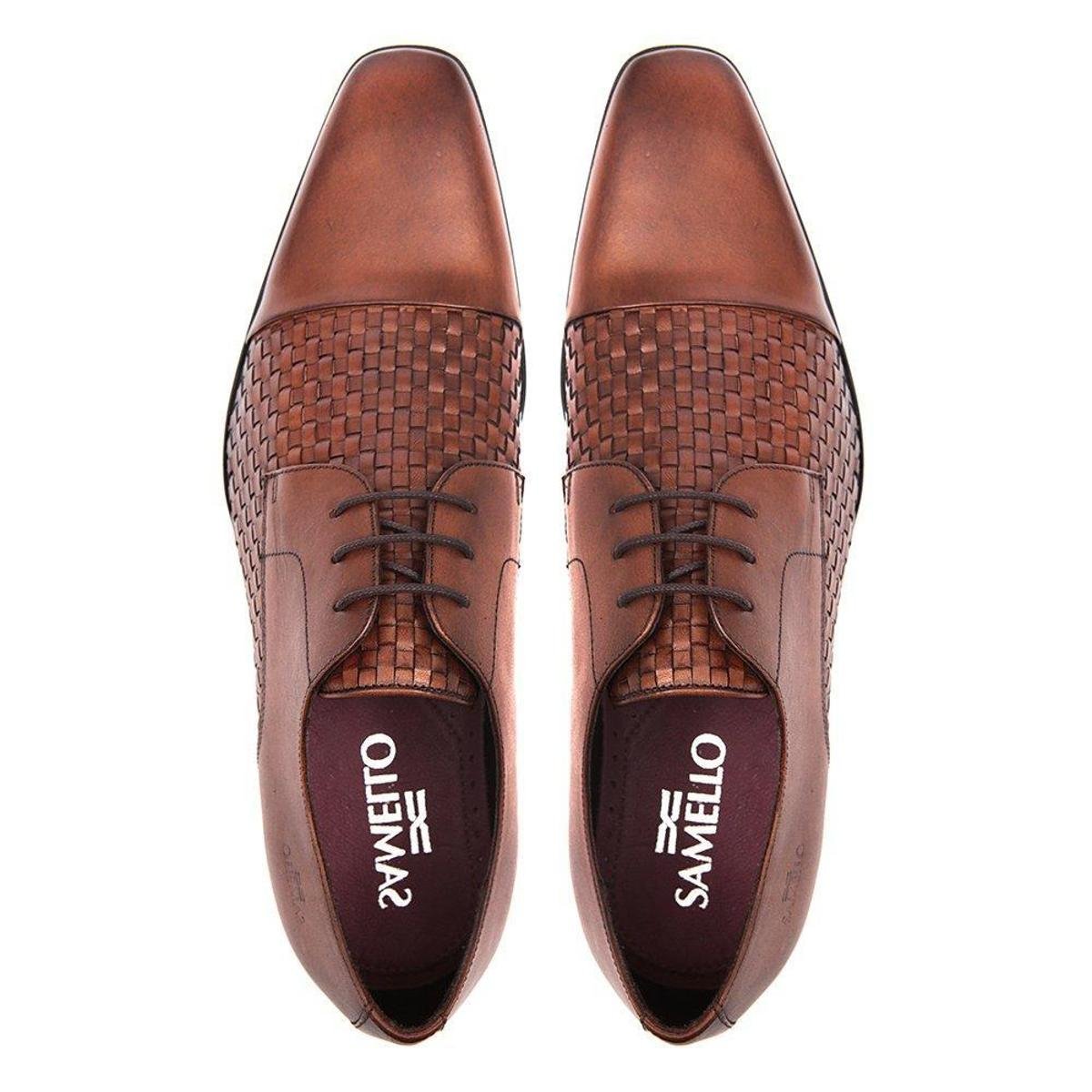 Sapato Samello Rico Tresse Masculino Couro - Marrom | Netshoes