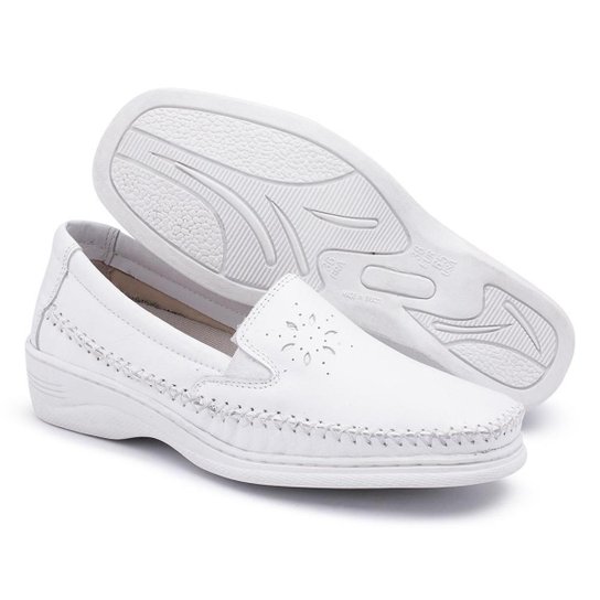 Sapato Sapatilha Feminino Mocassim Confort Macio Alpargata - Branco Menor preço em Sapato Sapatilha Feminino Mocassim Confort Macio Alpargata - Branco