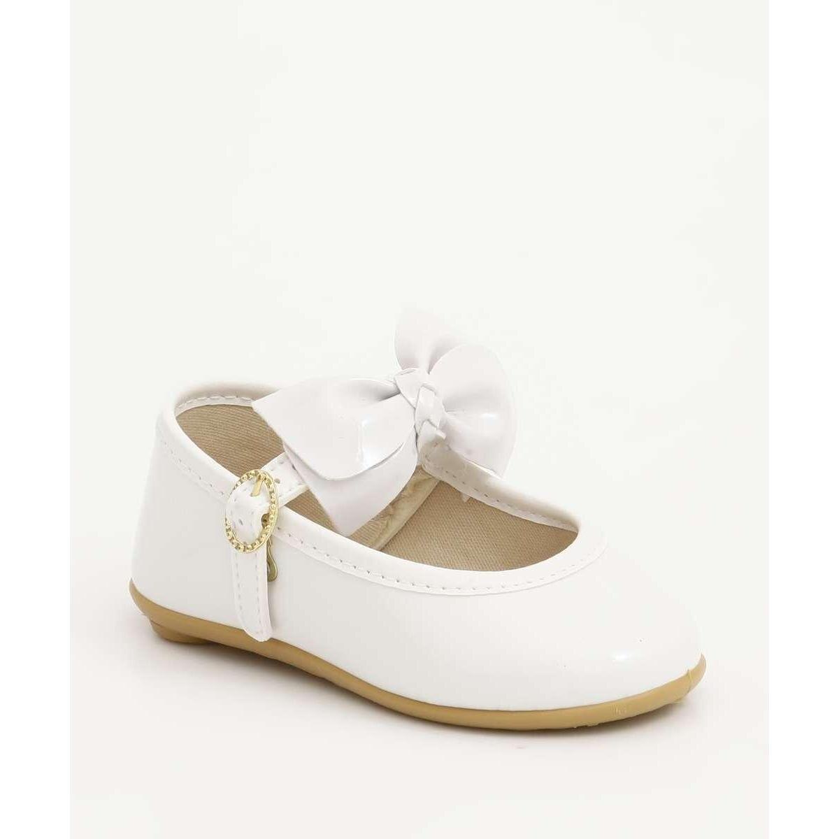 Sapato Sapatilha infantil meninas branco Pimpolho com laço - Branco |  Netshoes