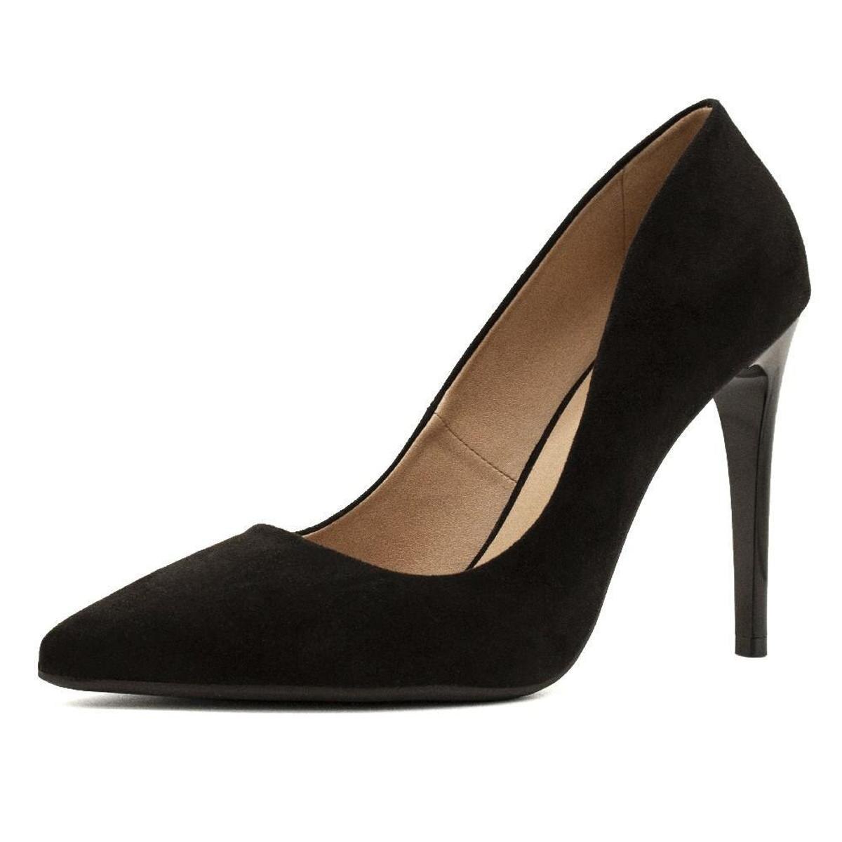 Sapato Scarpin Feminino Suede Salto Agulha - Preto | Netshoes