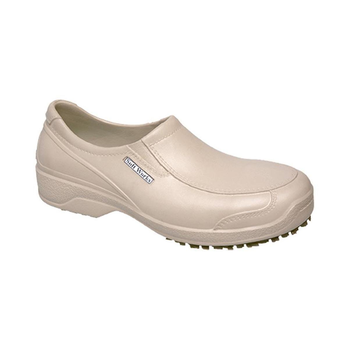 Sapato Segurança EPI Antiderrapante Liso Trabalho Conforto - Bege | Netshoes