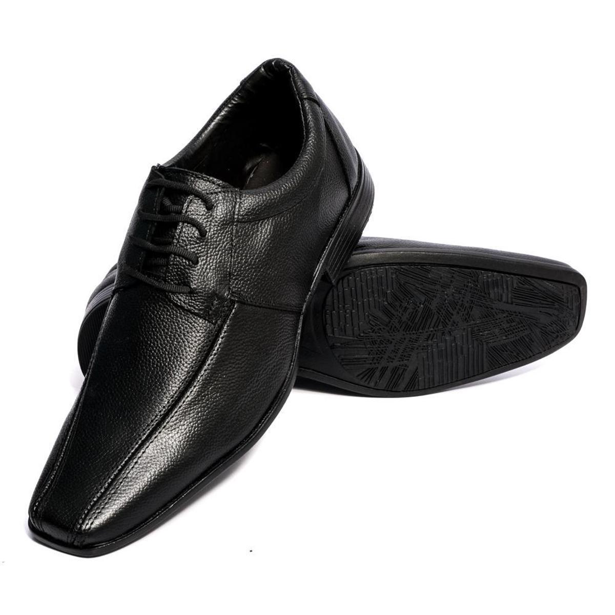 Sapato Social Bico Fino em Couro Selten Masculino - Preto | Netshoes