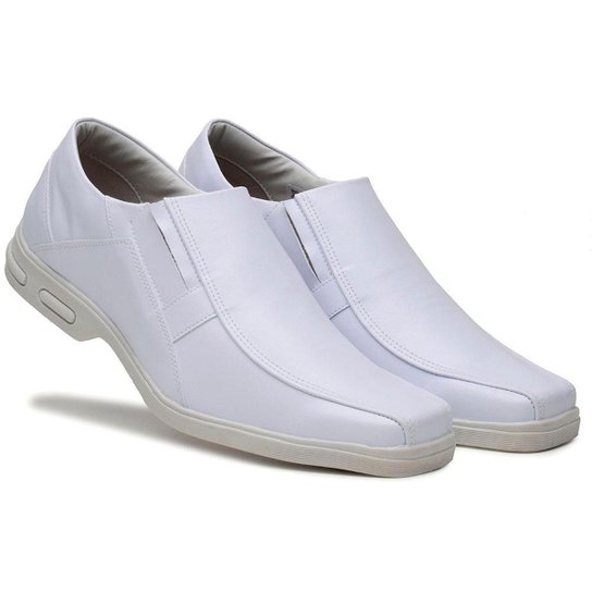 Sapato Social Bico Quadrado Masculino Calce fácil 80002 Branco