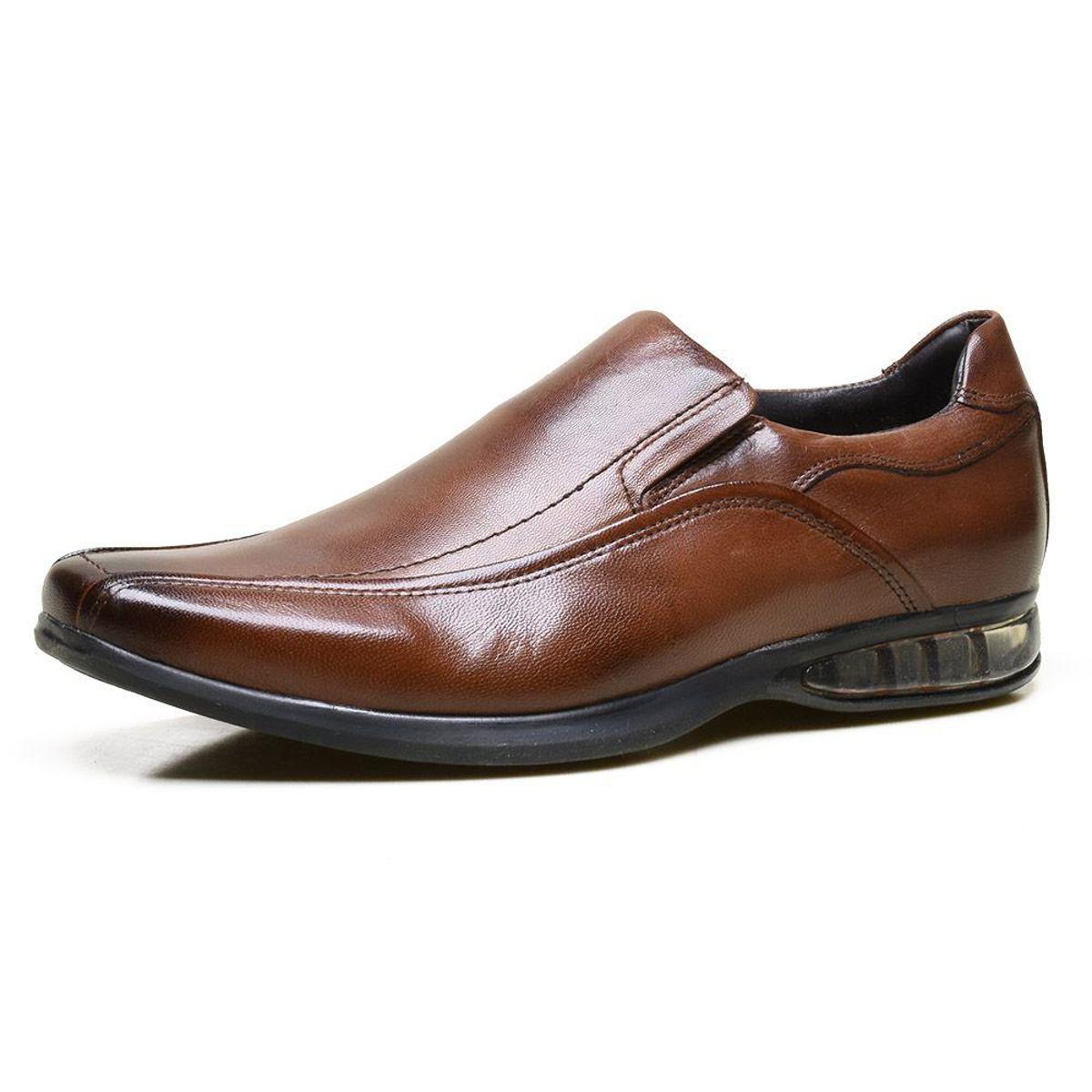 Sapato Social Calvest Supertech Air Couro Nobre Masculino - Café | Netshoes