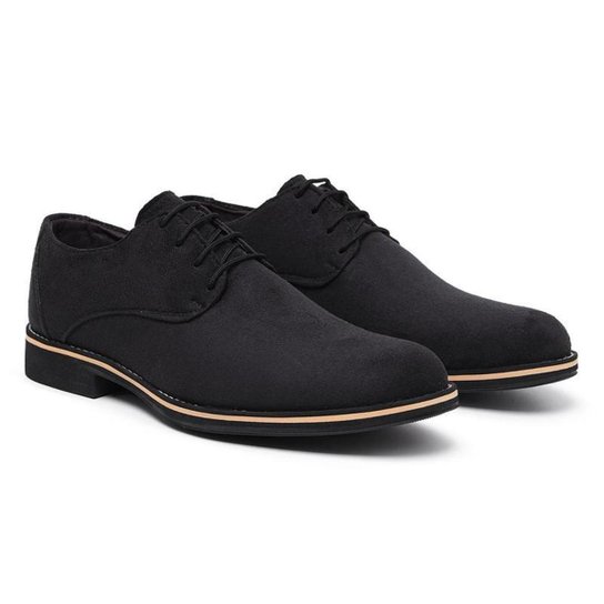 Sapato Social Casual Masculino Derby Oxford Super Leve e Macio - Preto Menor preço em Sapato Social Casual Masculino Derby Oxford Super Leve e Macio - Preto