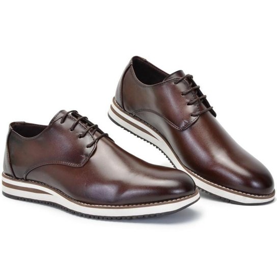 Sapato Social Casual Masculino Derby Oxforsd Sola Em EVA Super Leve e Macio 1001 - Marrom Menor preço em Sapato Social Casual Masculino Derby Oxforsd Sola Em EVA Super Leve e Macio 1001 - Marrom