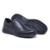Sapato Social Casual Masculino em Couro Liso com Elástico - - Preto