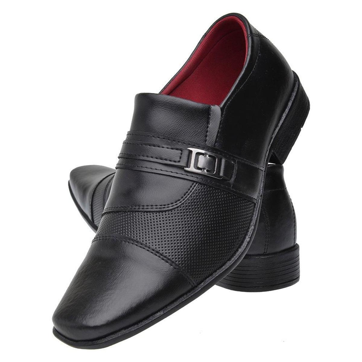 Sapato Social com Perfuros e Detalhe em Metal Masculino Solado Borracha -  Preto | Netshoes