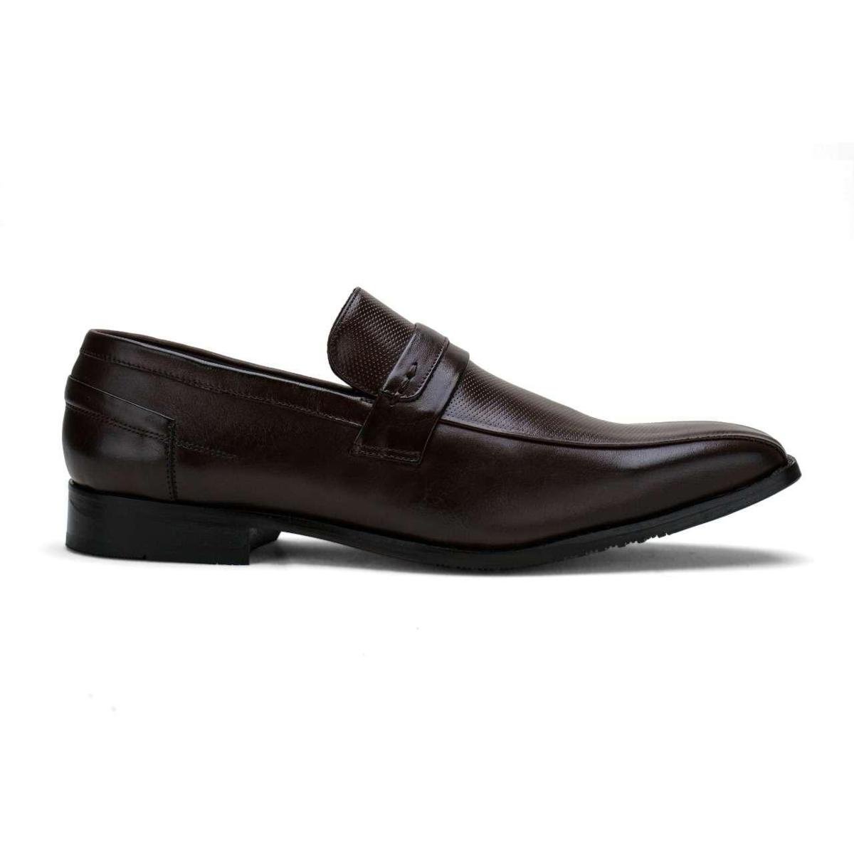 Sapato Social Couro Masculino Reta Oposta - Café | Netshoes