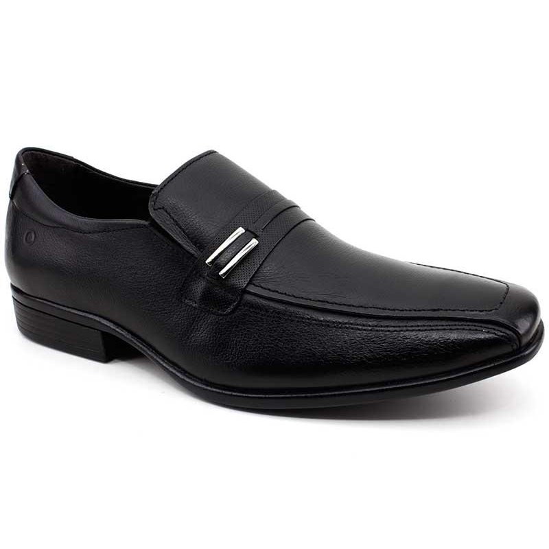 Sapato Social Democrata Jazz Flex Couro - Preto | Netshoes