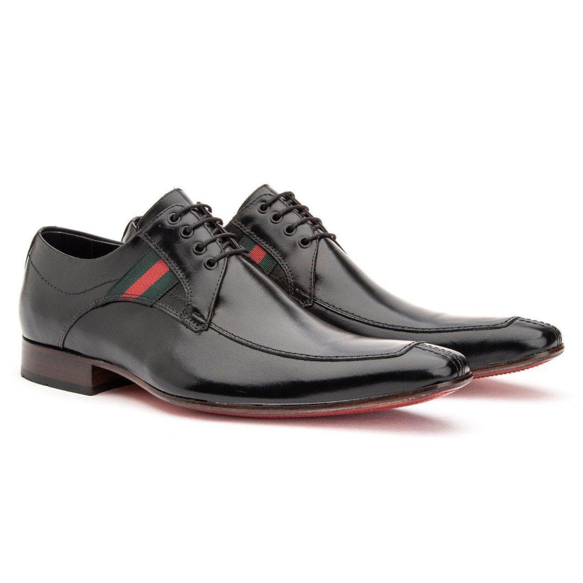 Sapato Social Derby Em Couro Solado De Couro Masculino - Preto - Preto |  Netshoes