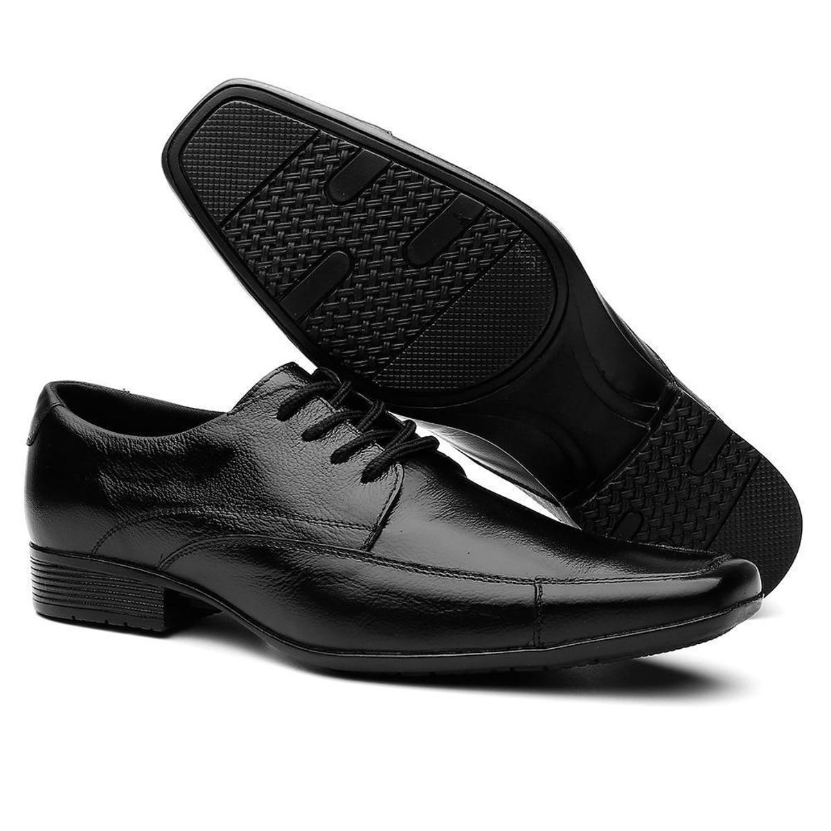 Sapato Social Em Couro Com Cadarço Sv Masculino Menor preço em Sapato Social Em Couro Com Cadarço Sv Masculino
