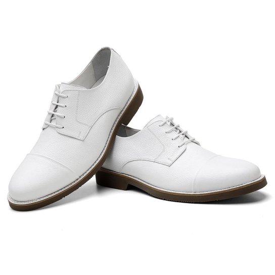 Sapato Social em Couro Masculino com Cadarço Bico Redondo e