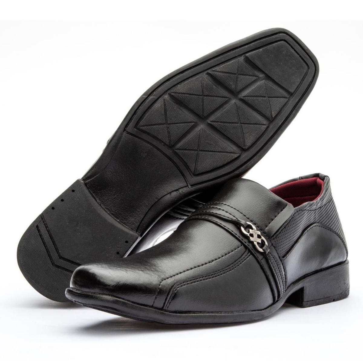 Sapato Social Freeport Masculino Liso Sola costurada;gênero:Homem - Preto |  Netshoes