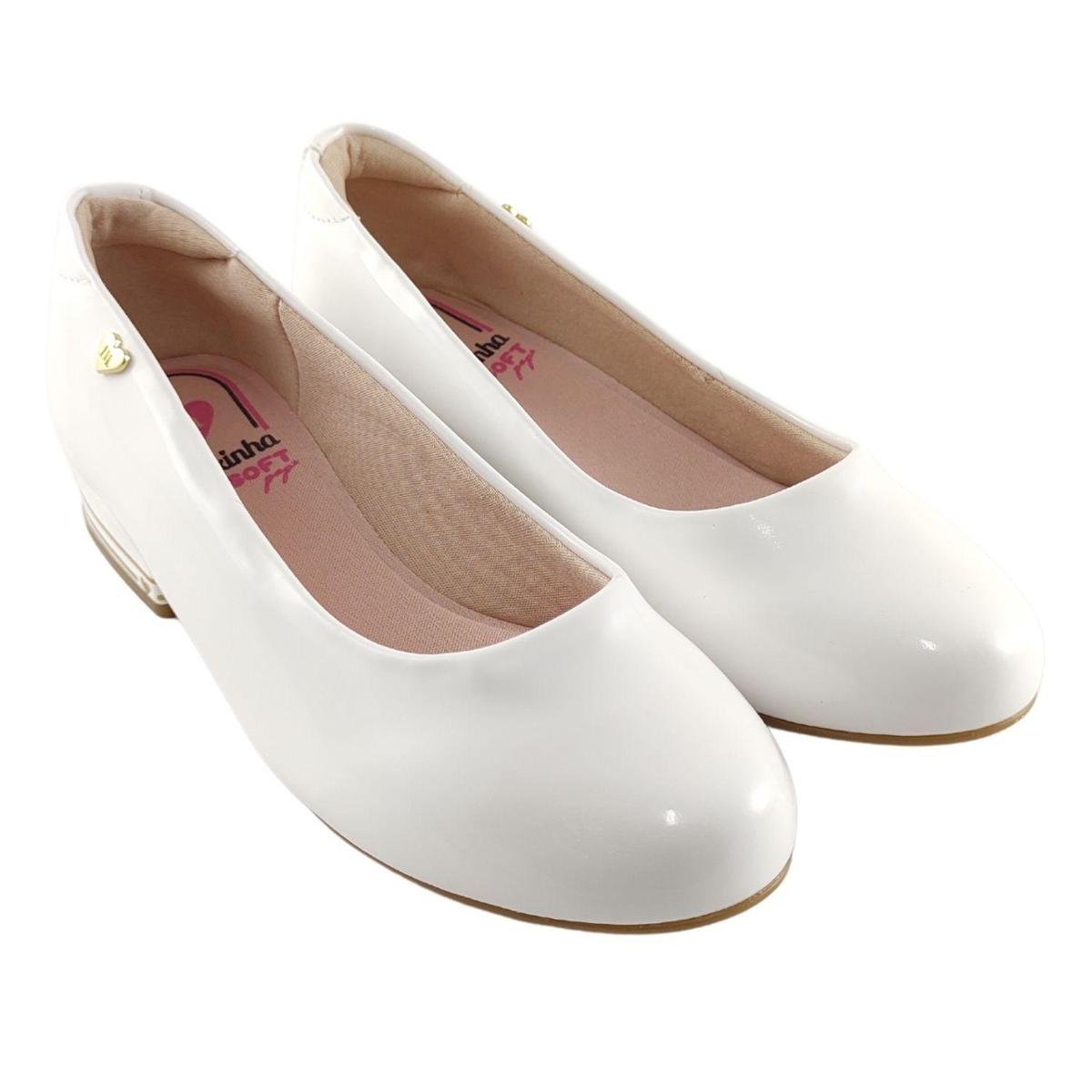 Sapato Social Infantil Menina Molekinha Confortavel - Branco | Netshoes