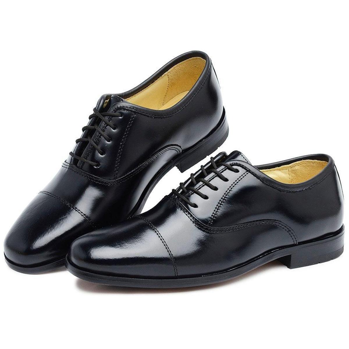 Sapato Social Kallucci Social Militar SSCA Sola em Couro 11200 Masculino -  Preto | Netshoes