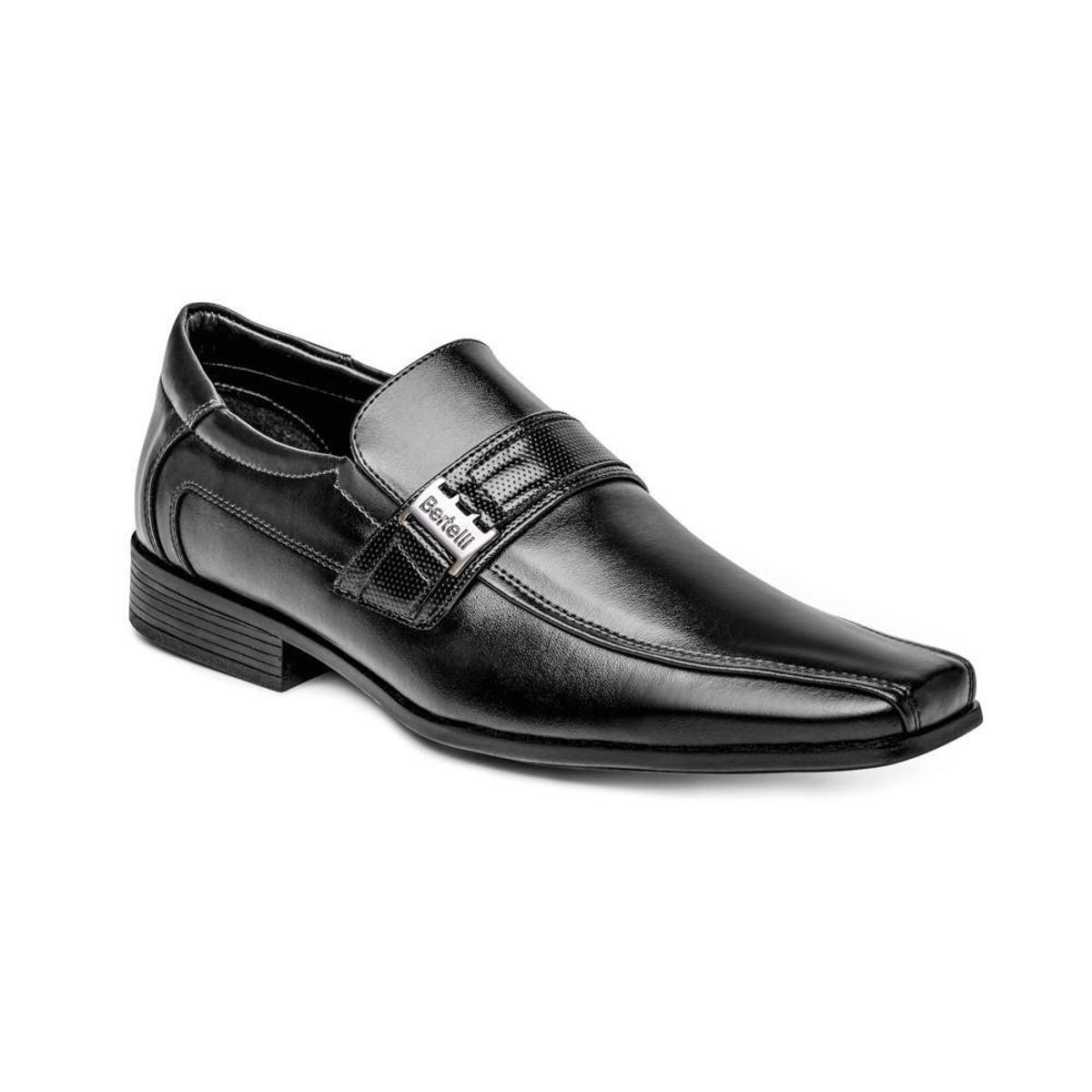Sapato Social Masculino Bico Quadrado com Solado de Borracha - Preto |  Netshoes