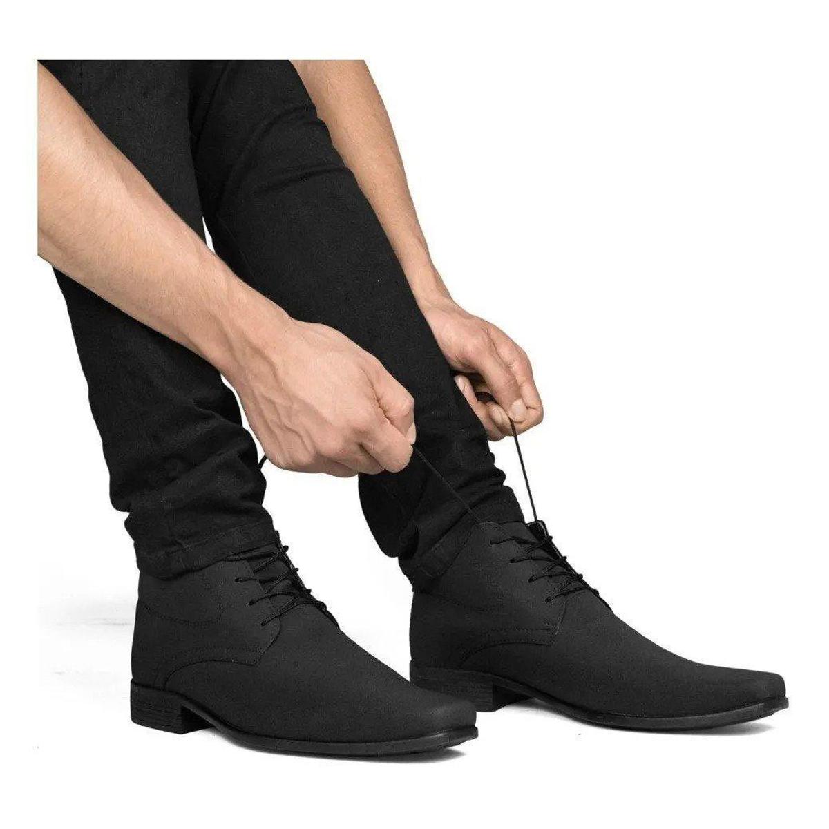 Sapato Social Masculino Bota Cano Alto Silva&amp;amp;amp;silva 1090 Preto