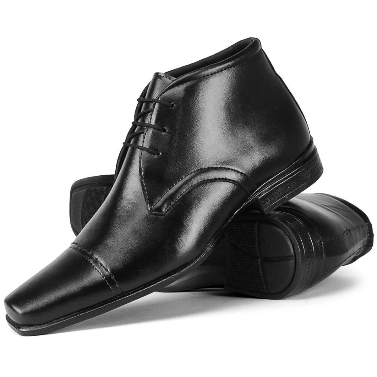 Sapato Social Masculino Cano Alto Trabalho Festa 164 - Preto | Netshoes