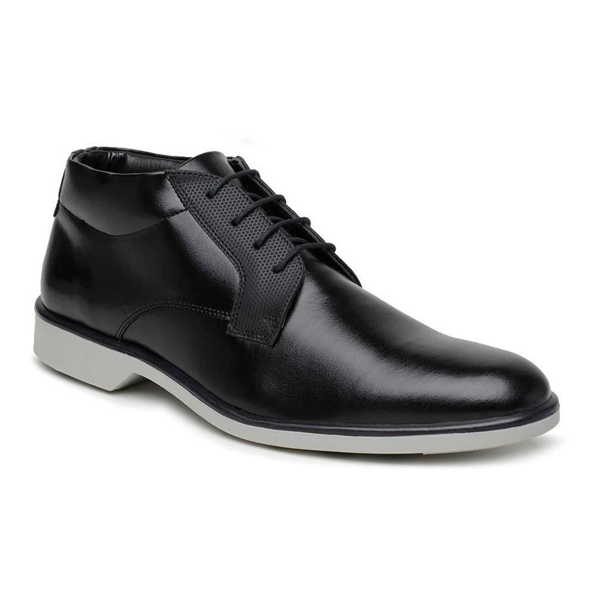 Sapato Social Masculino Cano Curto com Bico Redondo e Amarração Cadarço -  Preto | Netshoes