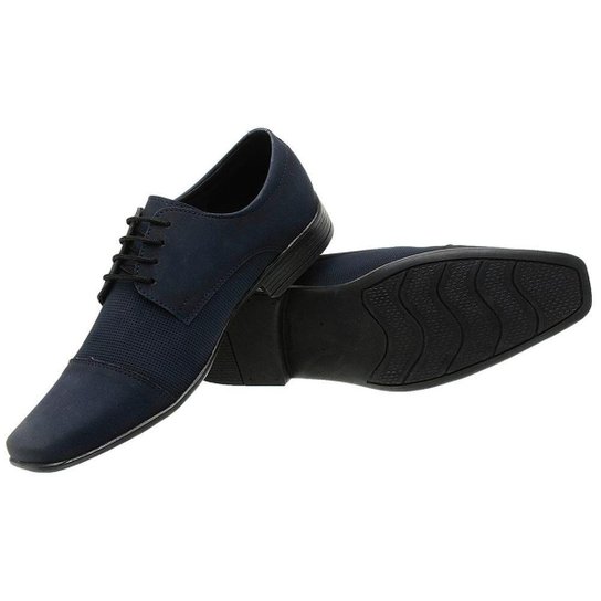 Sapato Social Masculino Clássico Em Nobuck - Marinho Menor preço em Sapato Social Masculino Clássico Em Nobuck - Marinho