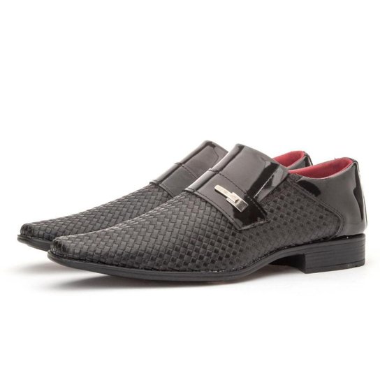 Sapato Social Masculino Com Textura Fechamento Em Elastico - Preto Menor preço em Sapato Social Masculino Com Textura Fechamento Em Elastico - Preto