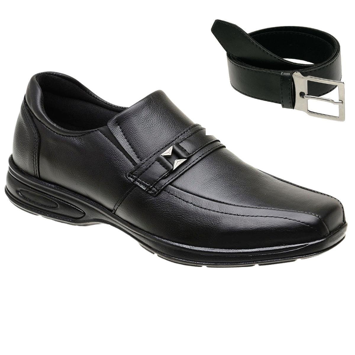 Sapato Social Masculino Couro Confortável Casual Ortopédico Solado Costurado + Cinto Menor preço em Sapato Social Masculino Couro Confortável Casual Ortopédico Solado Costurado + Cinto