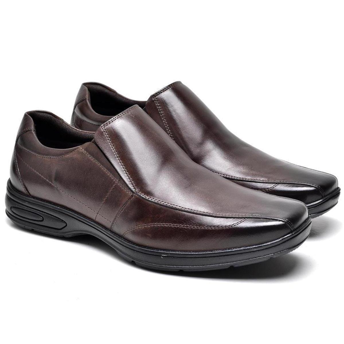 Sapato Social Masculino Couro Confortável Elegante Macio - Marrom Escuro |  Netshoes
