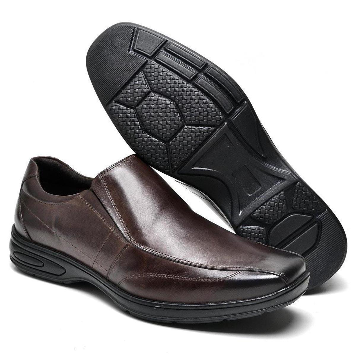 Sapato Social Masculino Couro Confortável Elegante Macio - Marrom Escuro |  Netshoes