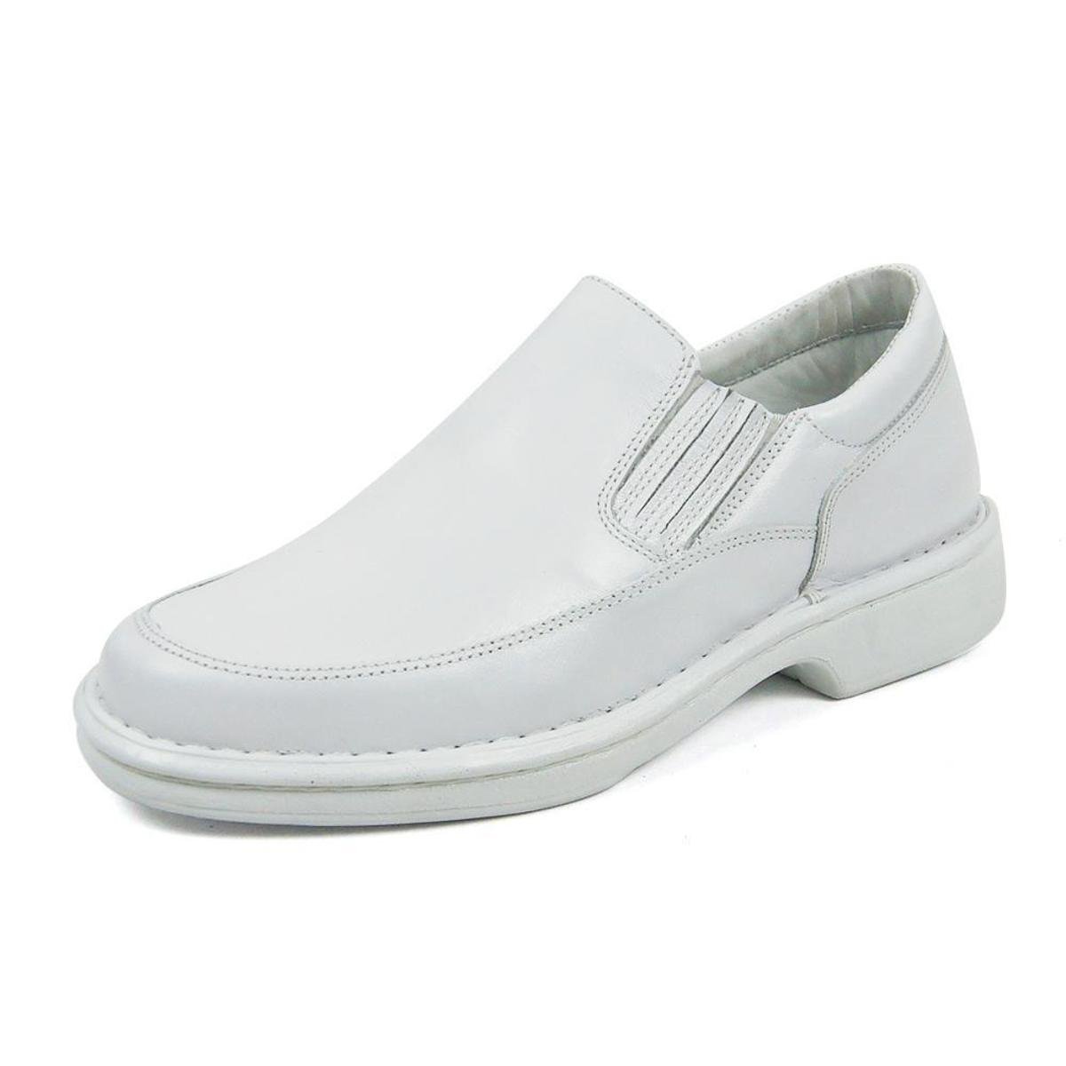 Sapato Social Masculino Couro Elástico Liso Casual Branco Netshoes - Main Image