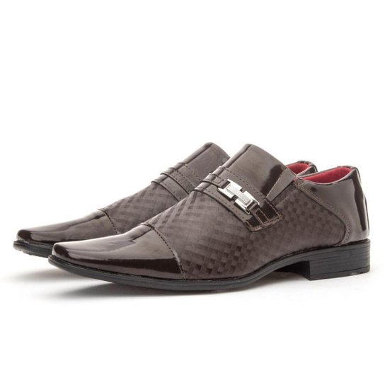 Sapato Social Masculino Fechamento Em Elastico Detalhe Metal - Café Menor preço em Sapato Social Masculino Fechamento Em Elastico Detalhe Metal - Café