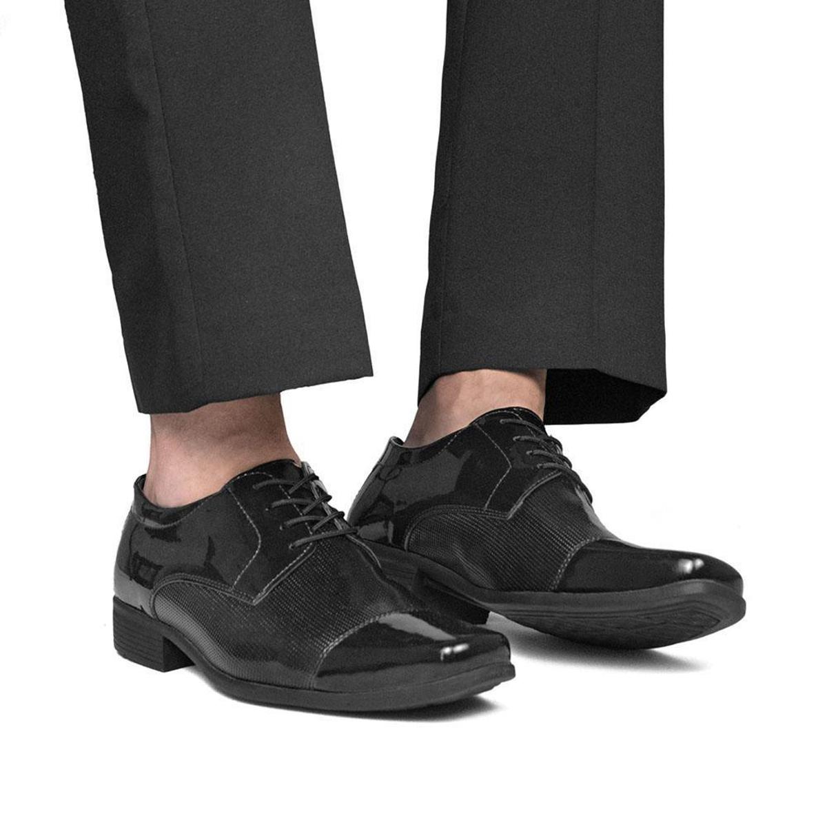 Sapato Social Masculino Moderno em Couro com Cadarço Sanlorenzo 1011 -  Preto | Netshoes