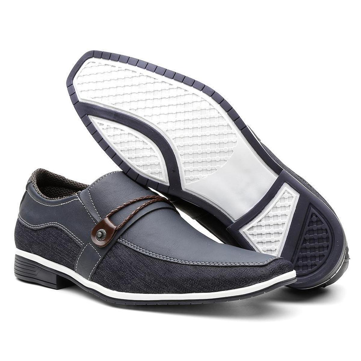 Sapato Social Masculino Thor Bico Quadrado Macio Conforto - Cinza | Netshoes