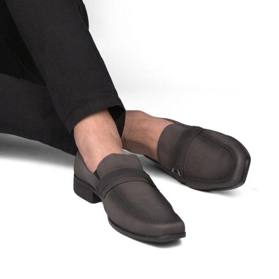 Sapato Social Mocassim Masculino Moderno em Couro com Elástico Sanlorenzo 1103 - Cinza Menor preço em Sapato Social Mocassim Masculino Moderno em Couro com Elástico Sanlorenzo 1103 - Cinza