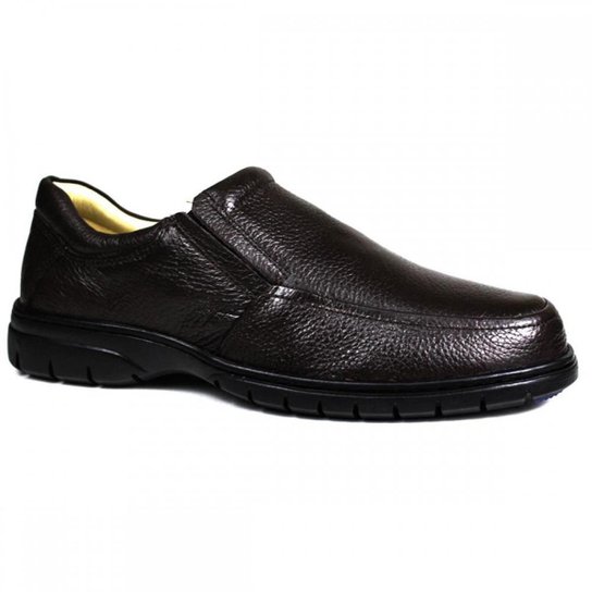 Sapato Social Ortopédico Confort Couro Masculino - Marrom Menor preço em Sapato Social Ortopédico Confort Couro Masculino - Marrom