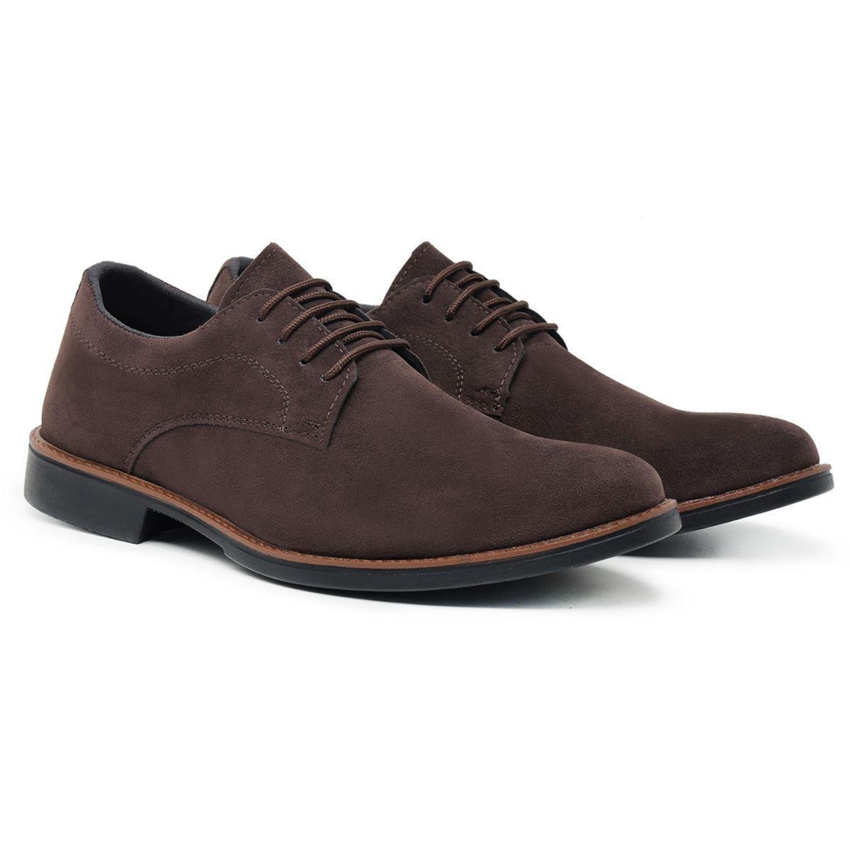 Sapato Social Oxford Masculino Camurça com Cadarço Bico Redondo Solado em Borracha Envio Rápido Menor preço em Sapato Social Oxford Masculino Camurça com Cadarço Bico Redondo Solado em Borracha Envio Rápido