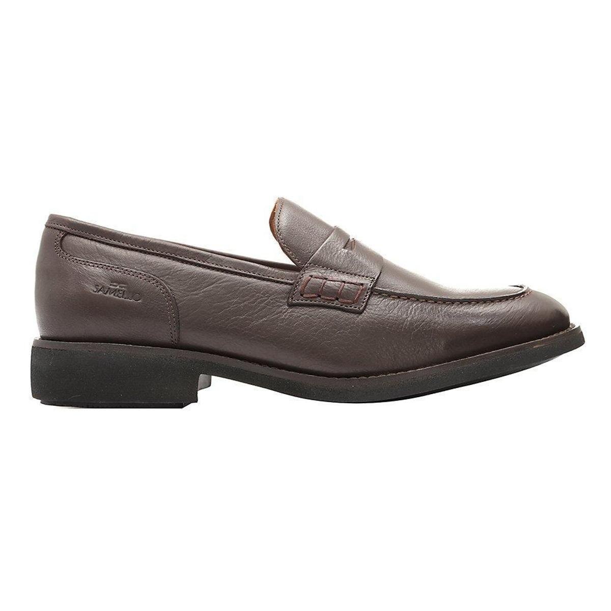 Sapato Social Samelo Couro Virage Loafer Masculino - Café | Netshoes