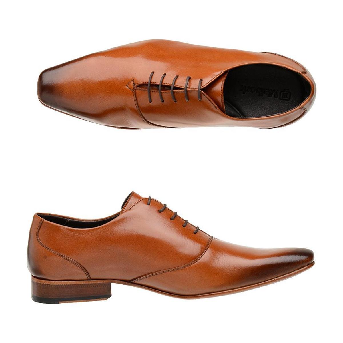Sapato Social Wholecut Masculino Malbork Couro Caramelo 520 - Caramelo+Amarelo  | Netshoes