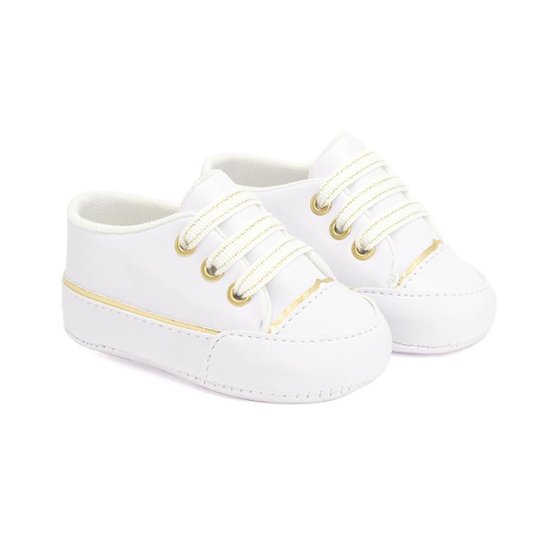 Sapato Tênis Infantil Menina Bebê Ajuste Elástico Branco Netshoes